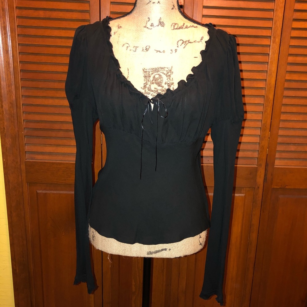 100% Silk Black Victoria Shirt